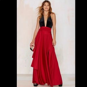 Nasty Gal Red Maxi Skirt, small, NWT